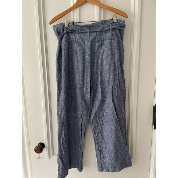 H&M chambray blue linen pants 10 - Picture 2 of 3